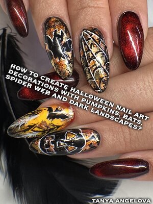 cover image of How to Create Halloween Nail Art Decorations with Pumpkins, Bats, Spider Web and Dark Landscapes?
